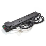 UK POWER STRIP 6 OUTLET WITH 3M CORD
