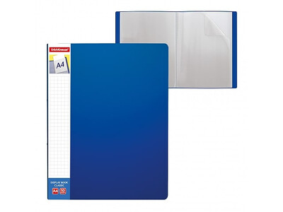 ERICHKRAUSE DISPLAY BOOK + SPINE POCKET CLASSIC 10 POCKETS A4 BLUE