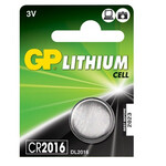 GP Lithium Button Cell CR2016 3V/80mAh (5pk) 656.260UK