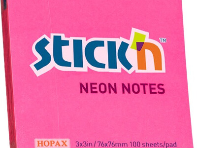 STICK NOTES NEON ROZ 76X76 N.21166