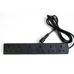 PQ-198 UK POWER STRIPS 6 OUTLETS UPS 1.5M C14 MALE PLUG