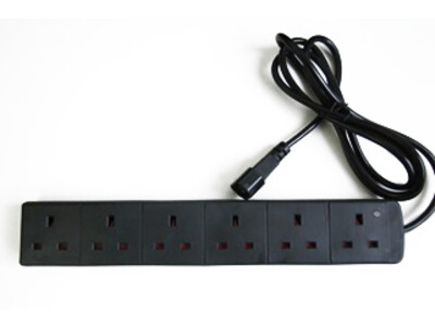PQ-198 UK POWER STRIPS 6 OUTLETS UPS 1.5M C14 MALE PLUG