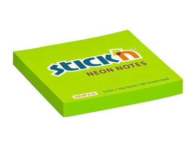 STICK NOTES NEON GREEN LIME 76X76 N.21167