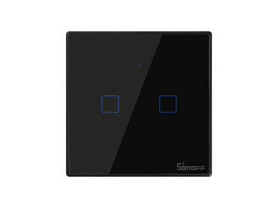 Sonoff T3 UK 2C WiFi Smart Wall Touch Switch Black
