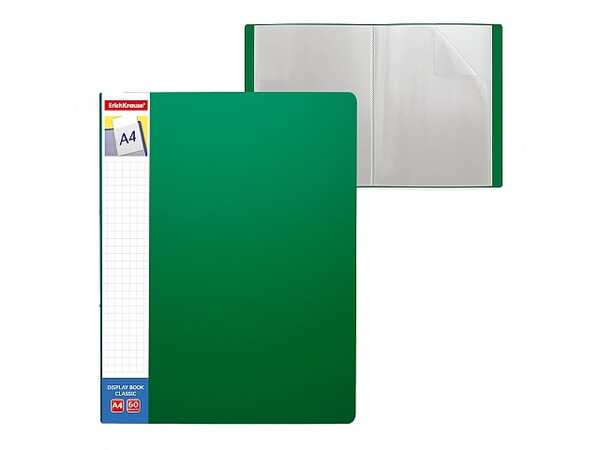 ERICHKRAUSE DISPLAY BOOK + SPINE POCKET CLASSIC 10 POCKETS A4 GREEN