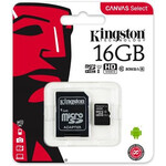 KINGSTON CANVAS SELECT SD CARD + ADAPTER 16GB
