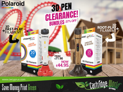 POLAROID FAST PLAY 3D PEN  + extra FREE FILAMENT- BUNDLE DEAL- 3 interchangeable nozzles