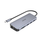 Unitek D1026B USB-C Hub with Dual Display HDMI-VGA, Lan & PD