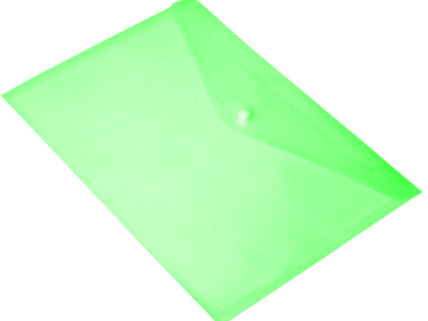 PVC A4 BAG WITH BUTTON GREEN