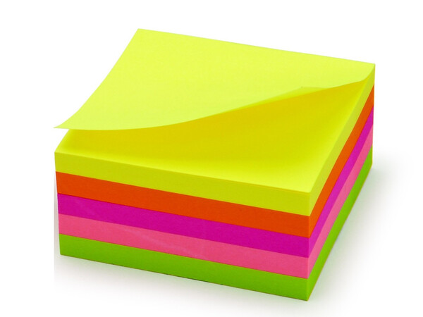 STICK NOTE CUBE 76X763X3COL.500SHEETS