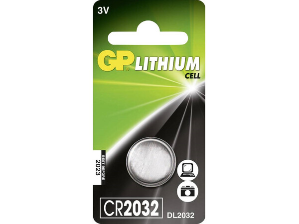 GP Lithium Button Cell CR2032 5-pack 656.264UK
