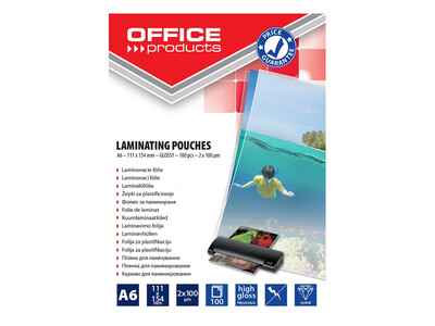 OFFICE A6 LAMINATING POUCHES 100MIC