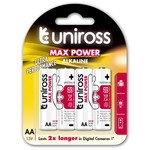 Uniross AA Max Power Alkaline Batteries 4 Pcs