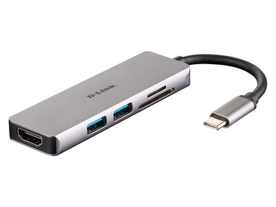 DLINK ADAPTER, 5-IN-1 USB-C HUB WITH HDMI/SD NEW