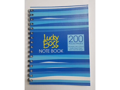LUCKY BOSS SPYRAL NOTE BOOK A5 200 SHEETS