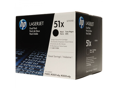 HP Q7551X ORIGINAL H/Y TONER BLACK 11X DUAL PACK