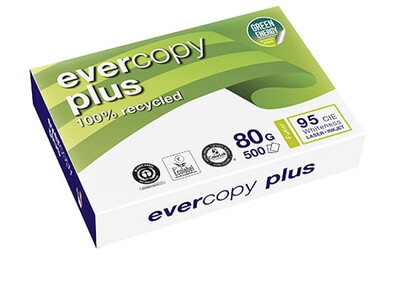 RECYCLE PAPER EVERCOPY PLUS 80G WHITE A4 500