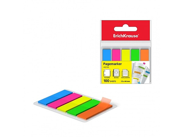 ERICHKRAUSE PAGE MARKER NOTES NEON 12X44MM 100sheets-5colours