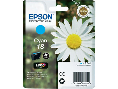 EPSON T1802 / T18 LY ORIGINAL CYAN INK