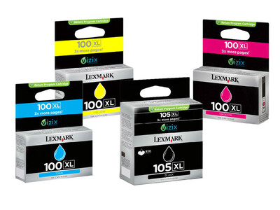 LEXMARK 100 XL ORIGINAL SET OF 4 INKS