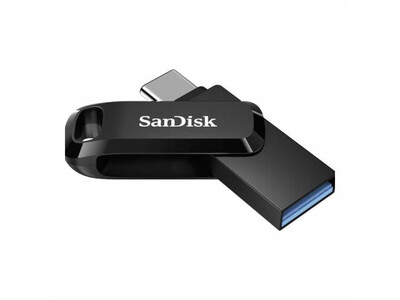SANDISK 64GB ULTRA DUAL DRIVE GO USB TYPE-C FLASH DRIVE BLACK