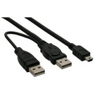INLINE MINI USB 2.0 TWIN POWER CABLE 1M