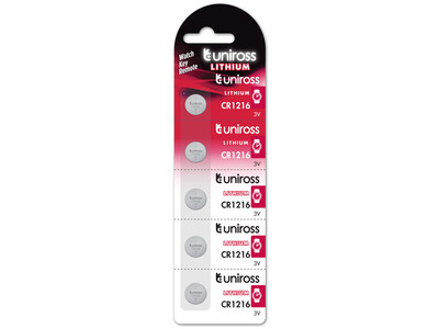 Uniross CR1216 Button Cell Lithium Battery (5pack)