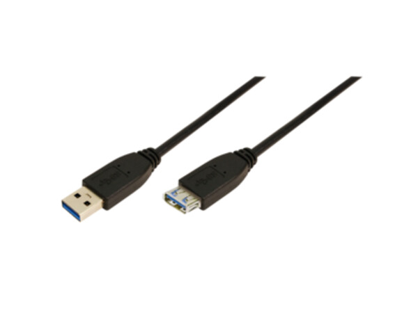 LOGILINK 1m USB3.0 A-A M/F BLK CABLE