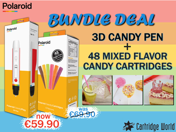BUNDLE DEAL POLAROID CANDY 3D PEN + 48 MIXED FLAVOR CANDY