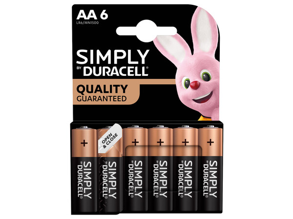 Duracell Simply Alkaline AA 6pcs 656.952UK