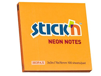 STICK NOTES NEON ORANGE 76X76 N.21164