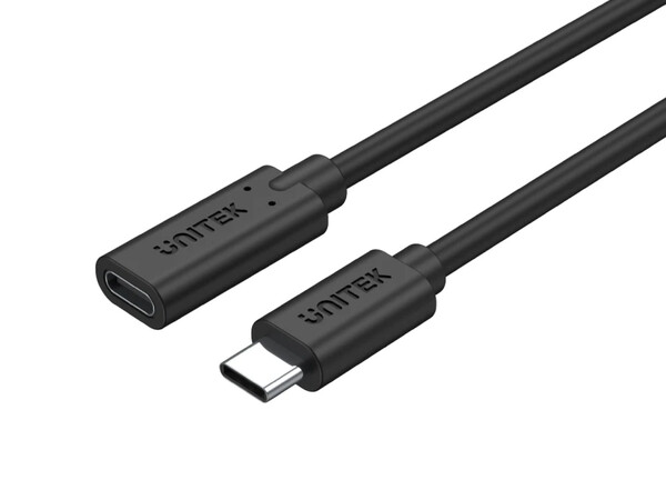 Unitek C14086BK USB3.2 USB-C Male to USB-C Female Extension Cable PD100W 50cm