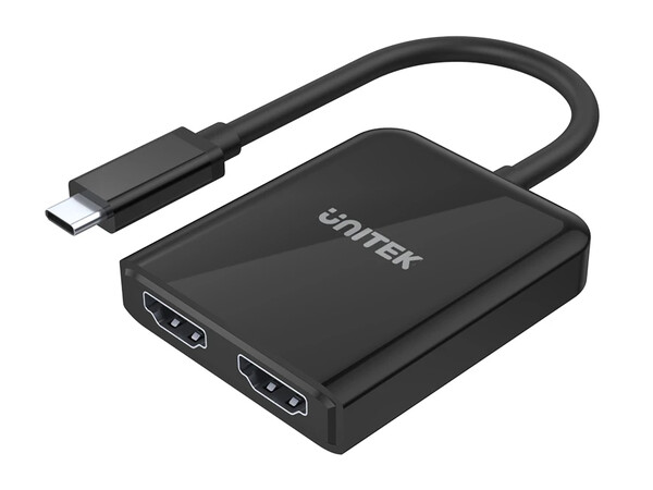 Unitek V1408A Type-C To Dual HDMI 4K 60Hz MST Adapter Black