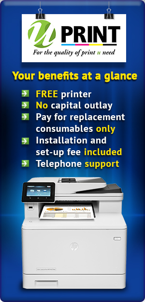 Free laser printer with U-Print service