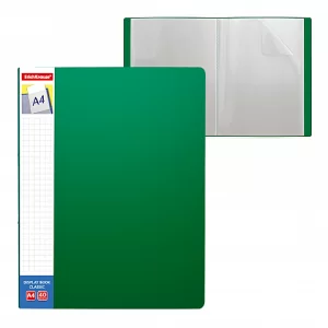 ERICHKRAUSE DISPLAY BOOK + SPINE POCKET CLASSIC 30 POCKETS A4 BLACK 46077