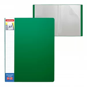 ERICHKRAUSE DISPLAY BOOK + SPINE POCKET CLASSIC 20 POCKETS A4 GREEN 46073